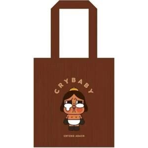 Authentic Pop Mart Limited Edition Crybaby Crying Again Brown Corduroy Tote Bag